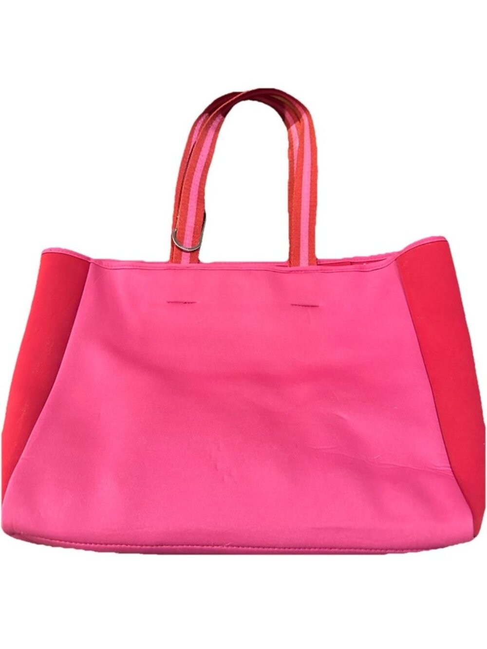 Summersalt Neoprene Pink Hibiscus & Red Lava Beach Tote Bag NWOT